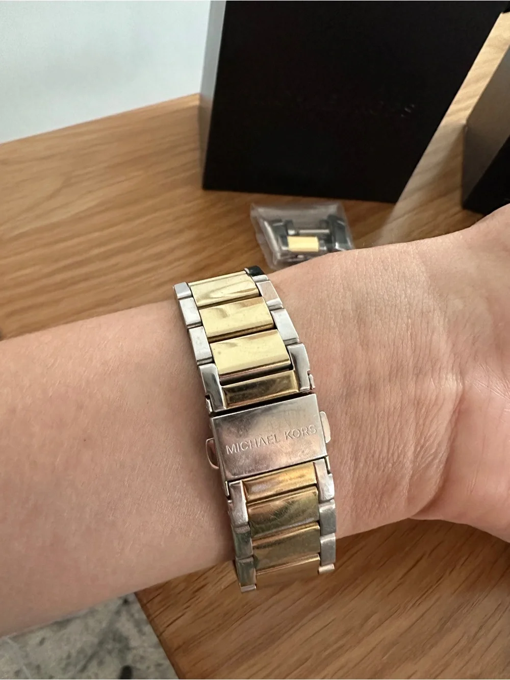 Michael Kors Gold and Silver Crystal-Accent Chronograph Watch